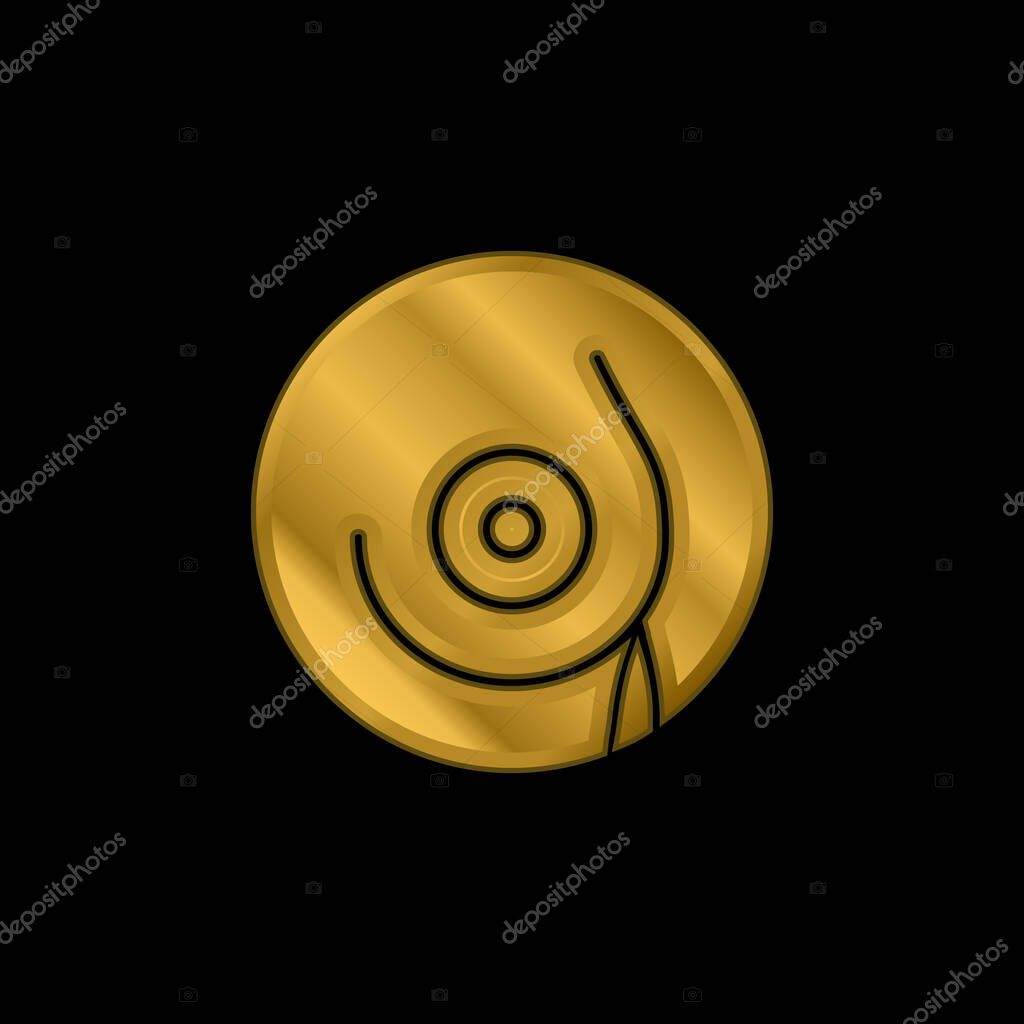 Breast gold plated metalic icon or logo vector