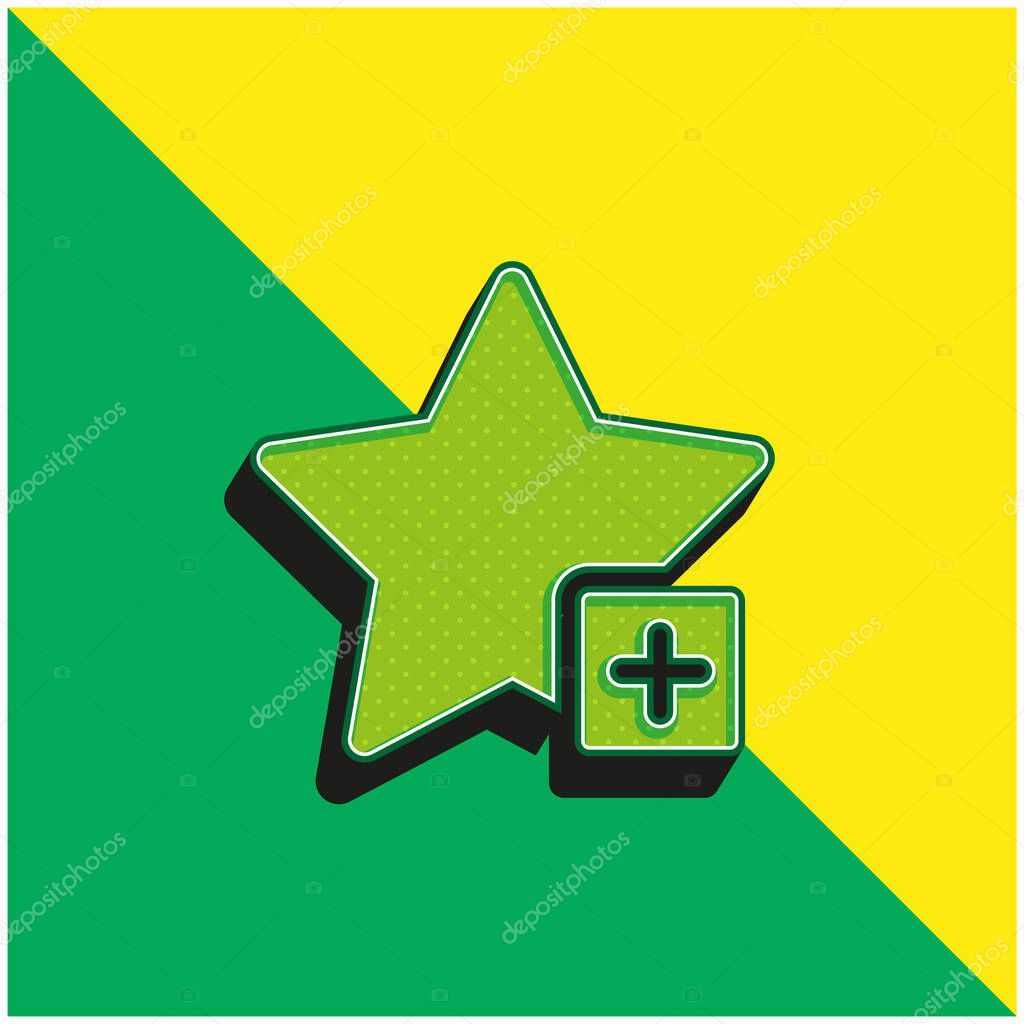 Add Green and yellow modern 3d vector icon logo