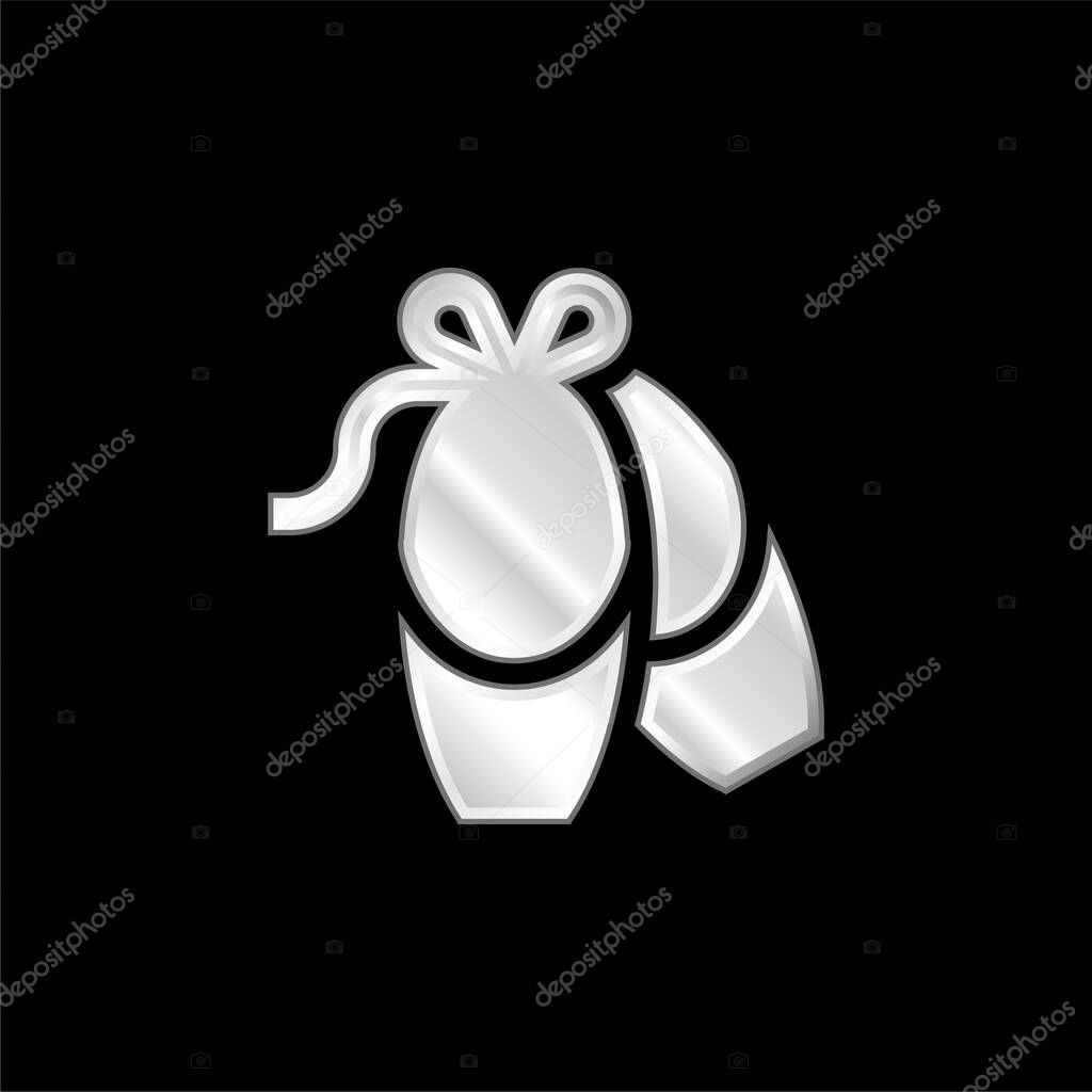 Ballerina silver plated metallic icon