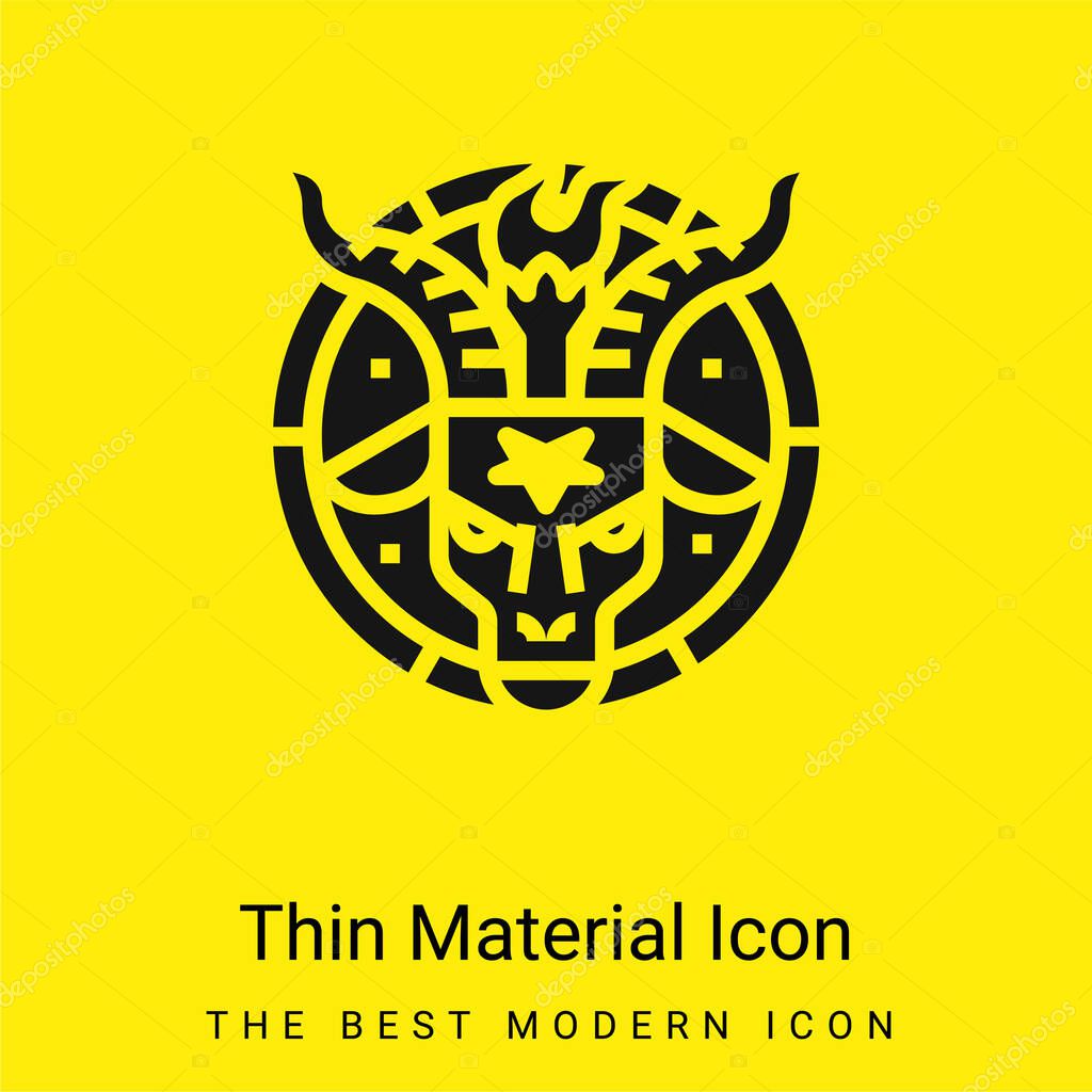 Baphomet minimal bright yellow material icon