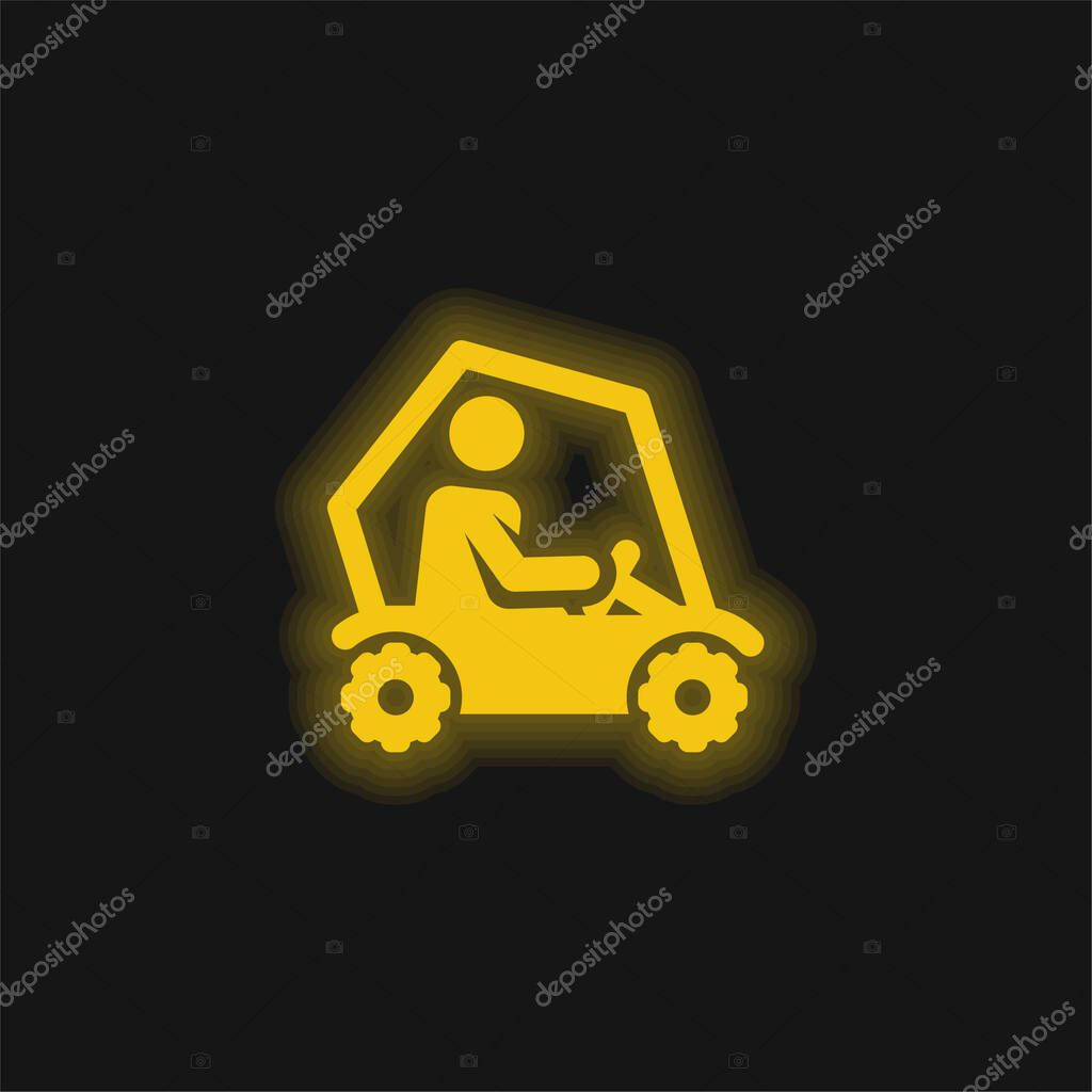 All Terrain yellow glowing neon icon