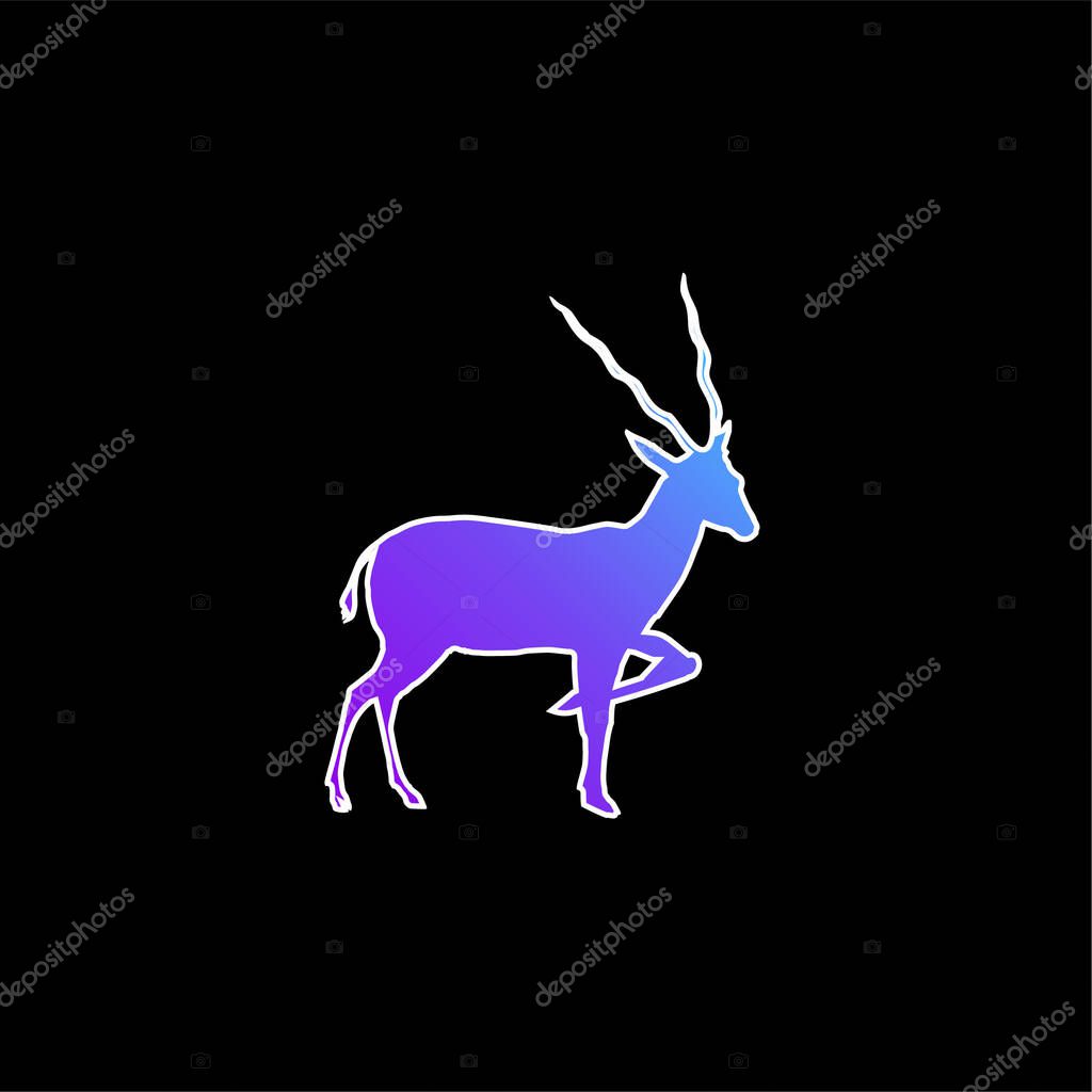 Antelope Silhouette From Side View blue gradient vector icon