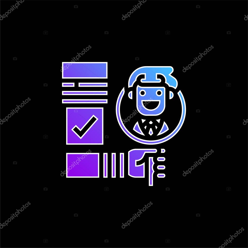 Background Check blue gradient vector icon
