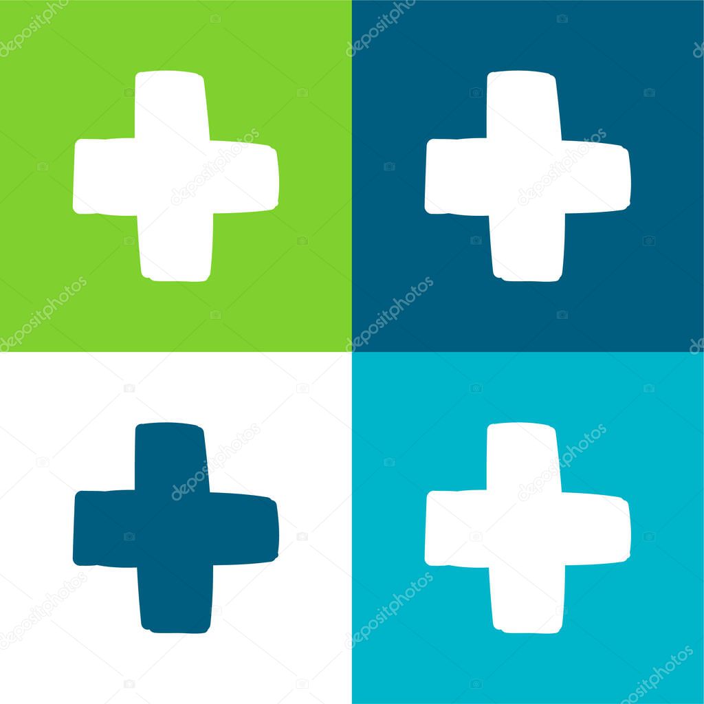 Add Symbol Flat four color minimal icon set