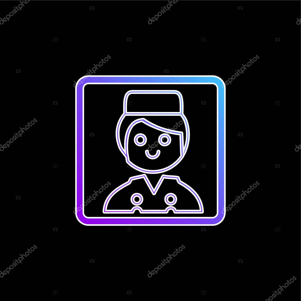 Bell Boy Portrait blue gradient vector icon
