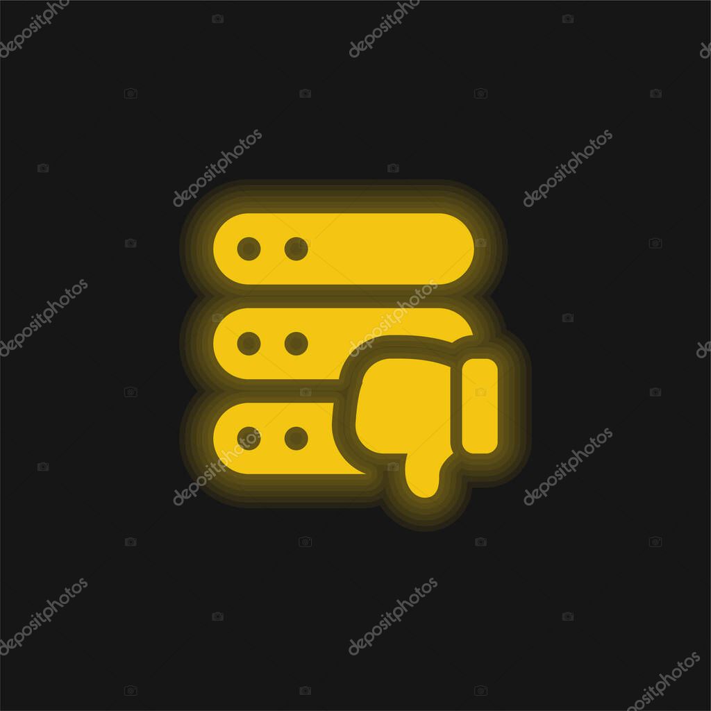 Bad Review yellow glowing neon icon