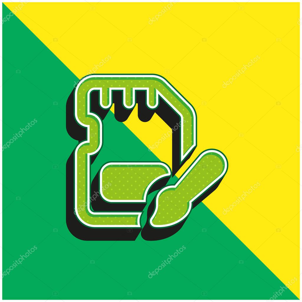Art Green and yellow modern 3d vector icon logo
