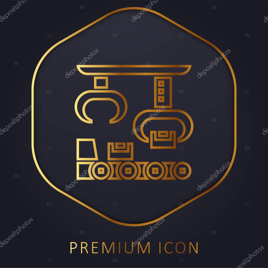 Assembly golden line premium logo or icon