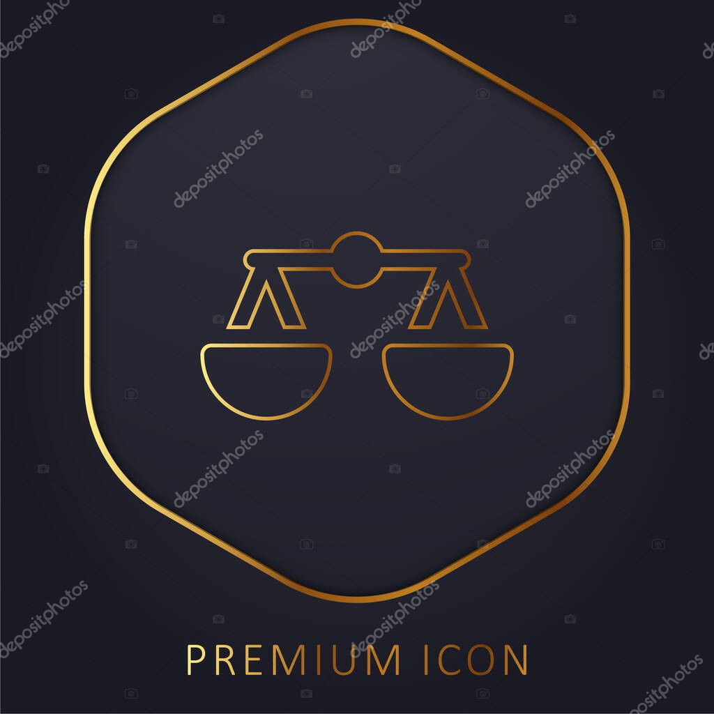 Balance golden line premium logo or icon