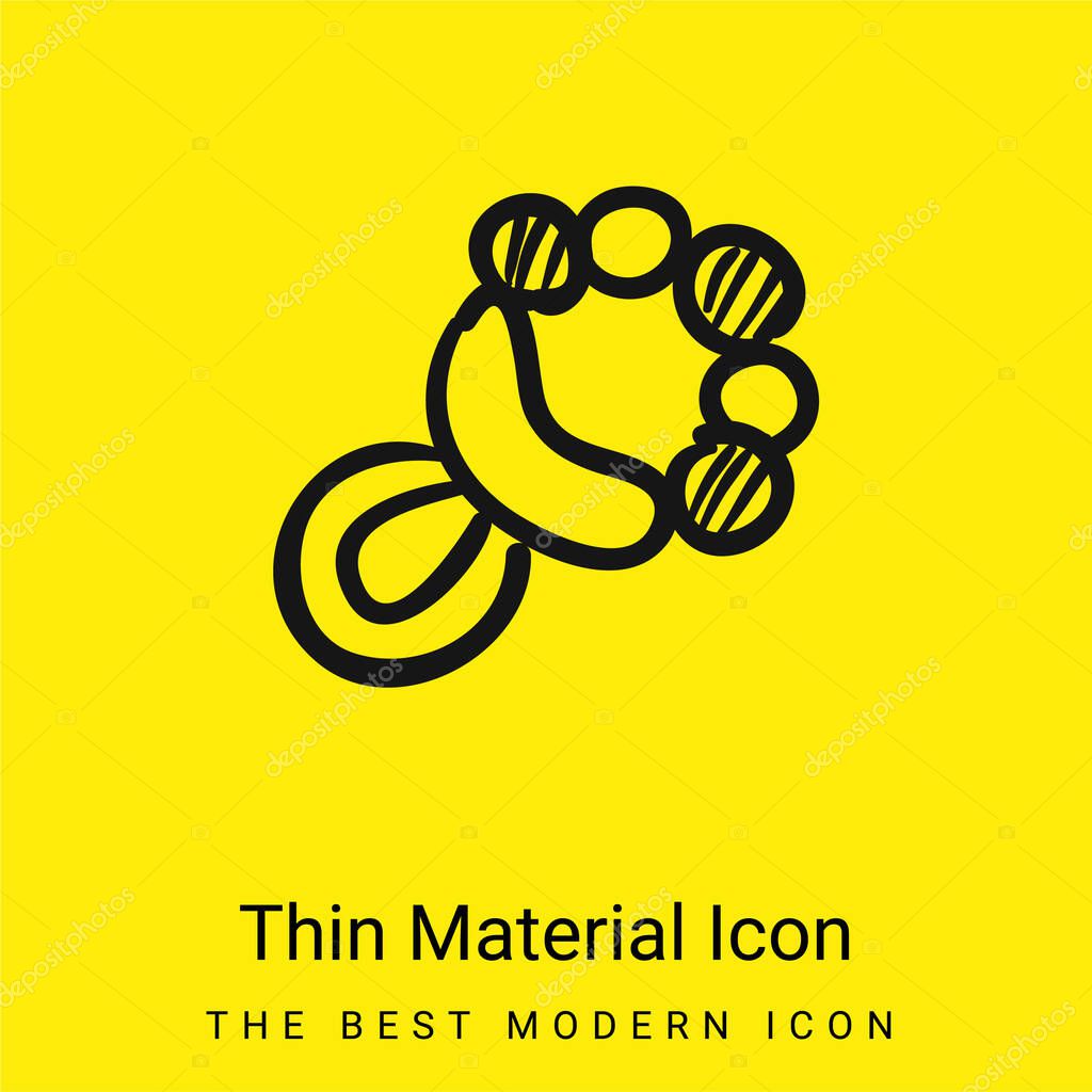 Baby Rattle Musical Tool minimal bright yellow material icon