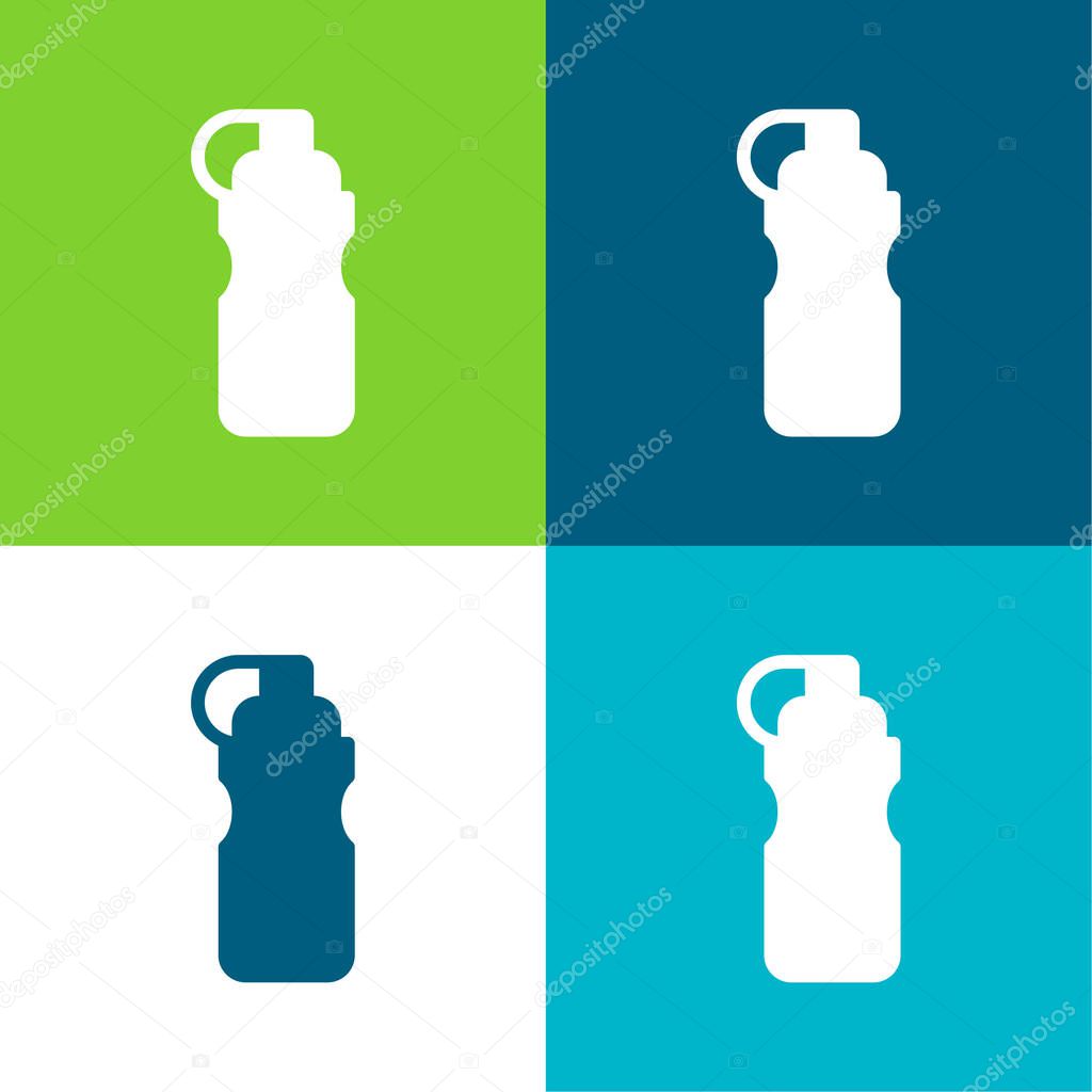 Bottle Flat four color minimal icon set