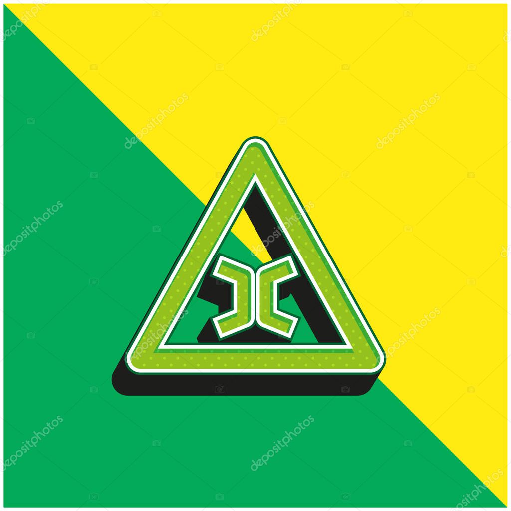 Bridge Sign Green and yellow modern 3d vector icon logo