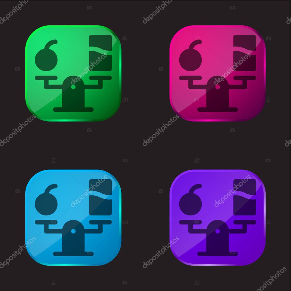 Balanced Diet four color glass button icon