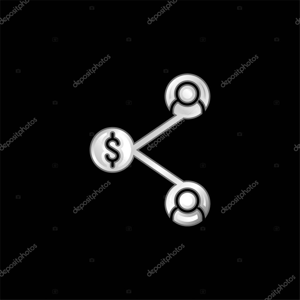 Affiliate Marketing silver plated metallic icon