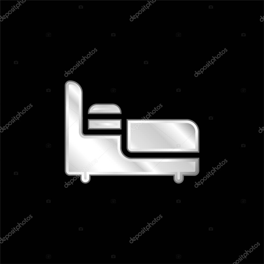 Bed silver plated metallic icon
