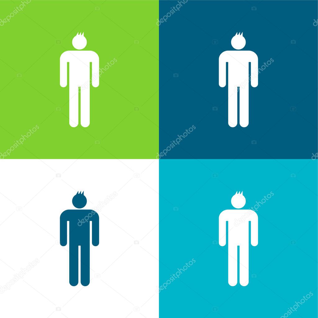 Boy Flat four color minimal icon set