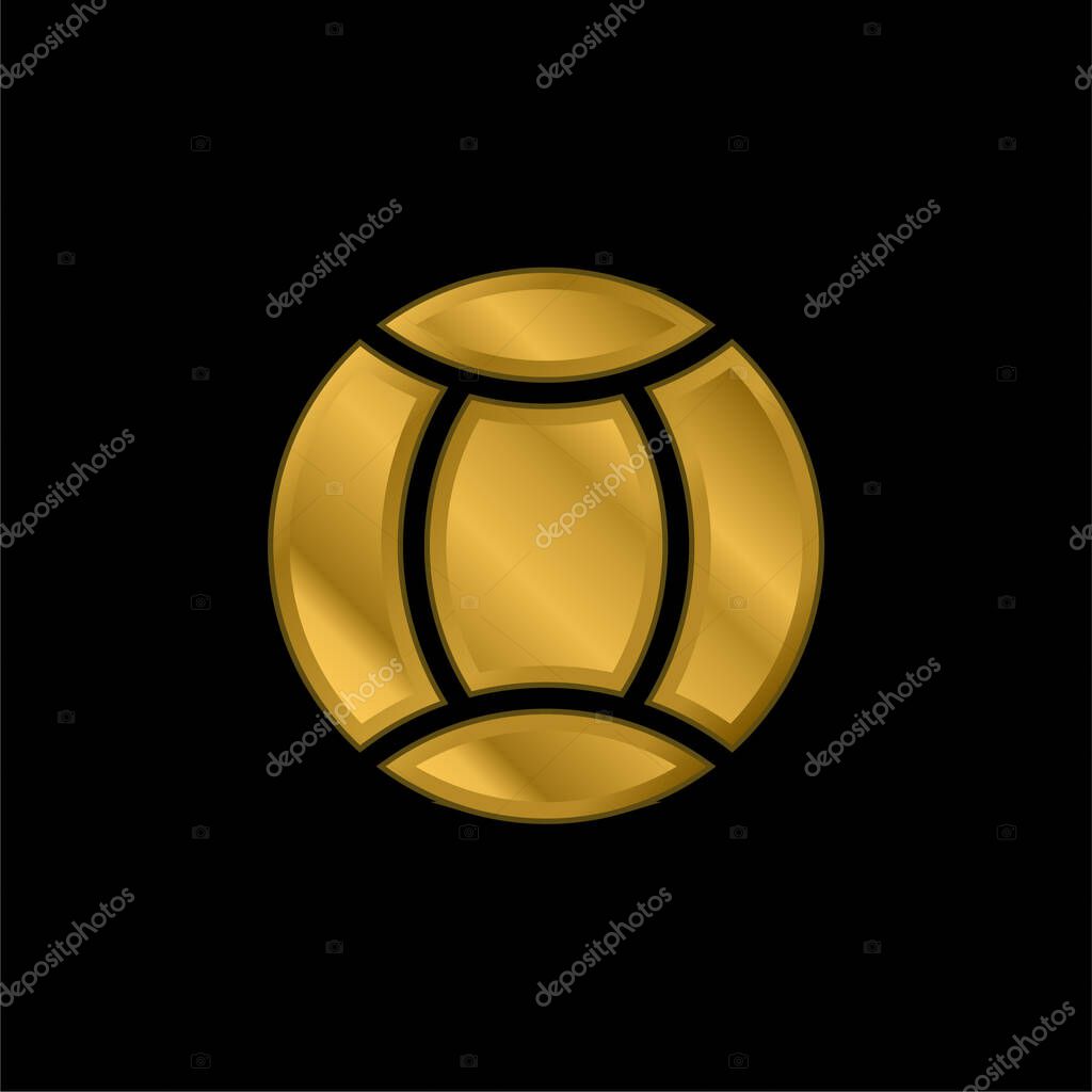 Ball gold plated metalic icon or logo vector