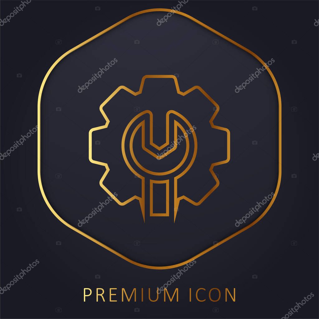 Admin golden line premium logo or icon