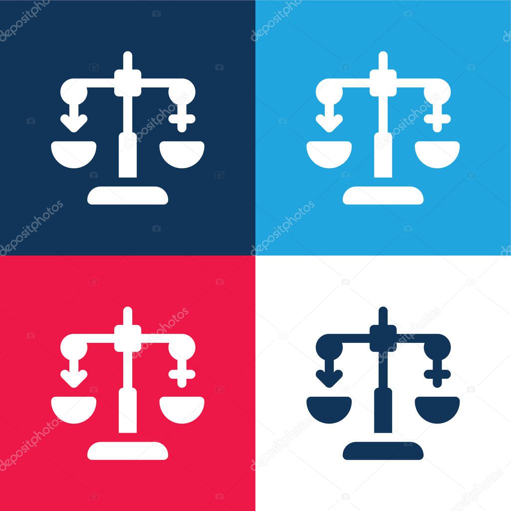 Balance blue and red four color minimal icon set