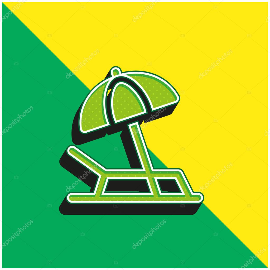 Beach Green and yellow modern 3d vector icon logo