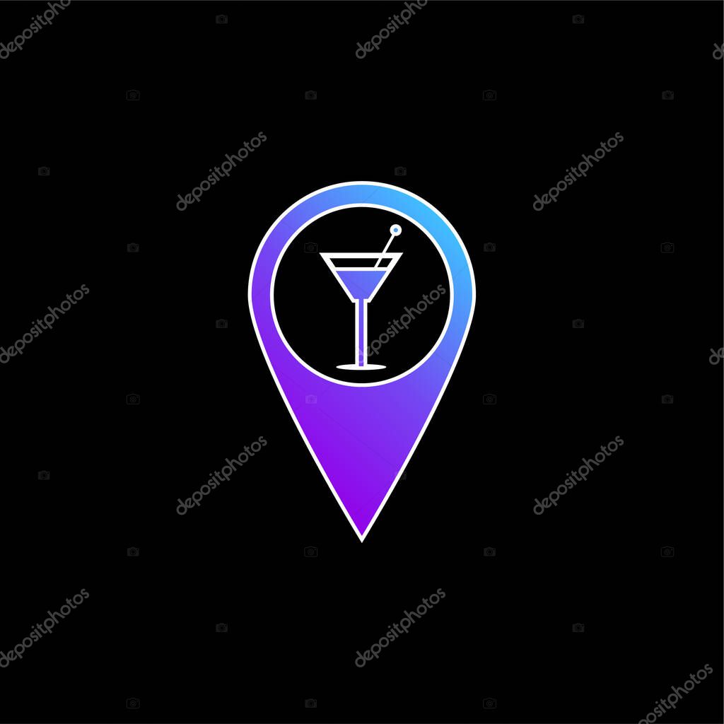 Bar Pin blue gradient vector icon