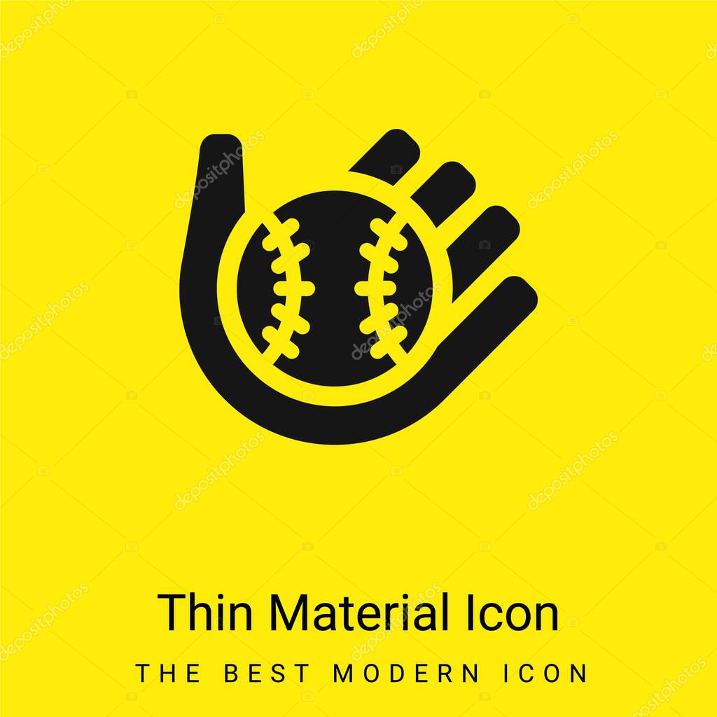 Baseball minimal bright yellow material icon