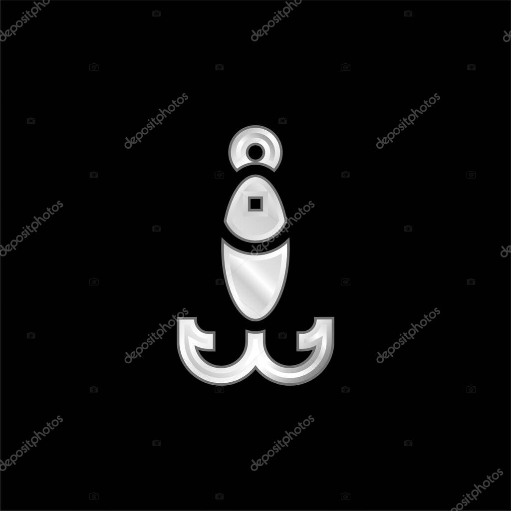 Bait silver plated metallic icon