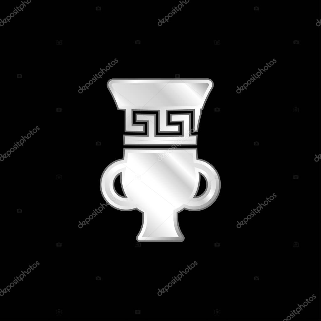 Amphora silver plated metallic icon
