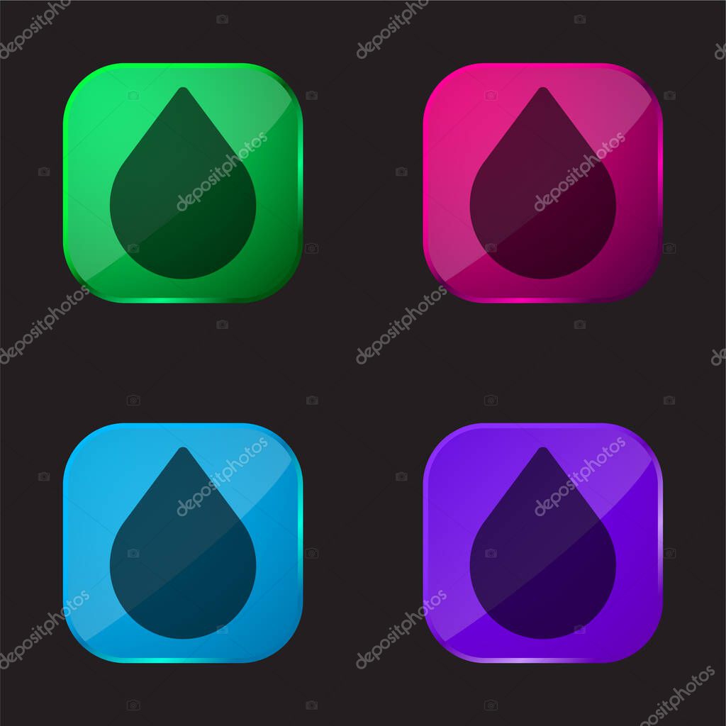 Blur four color glass button icon