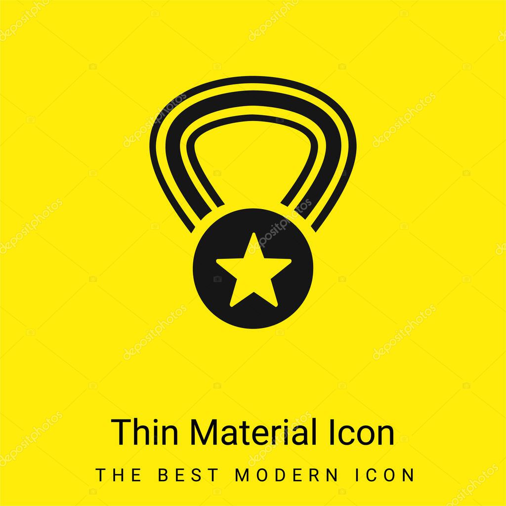 Award Medal With A Star On A Necklace minimal bright yellow material icon