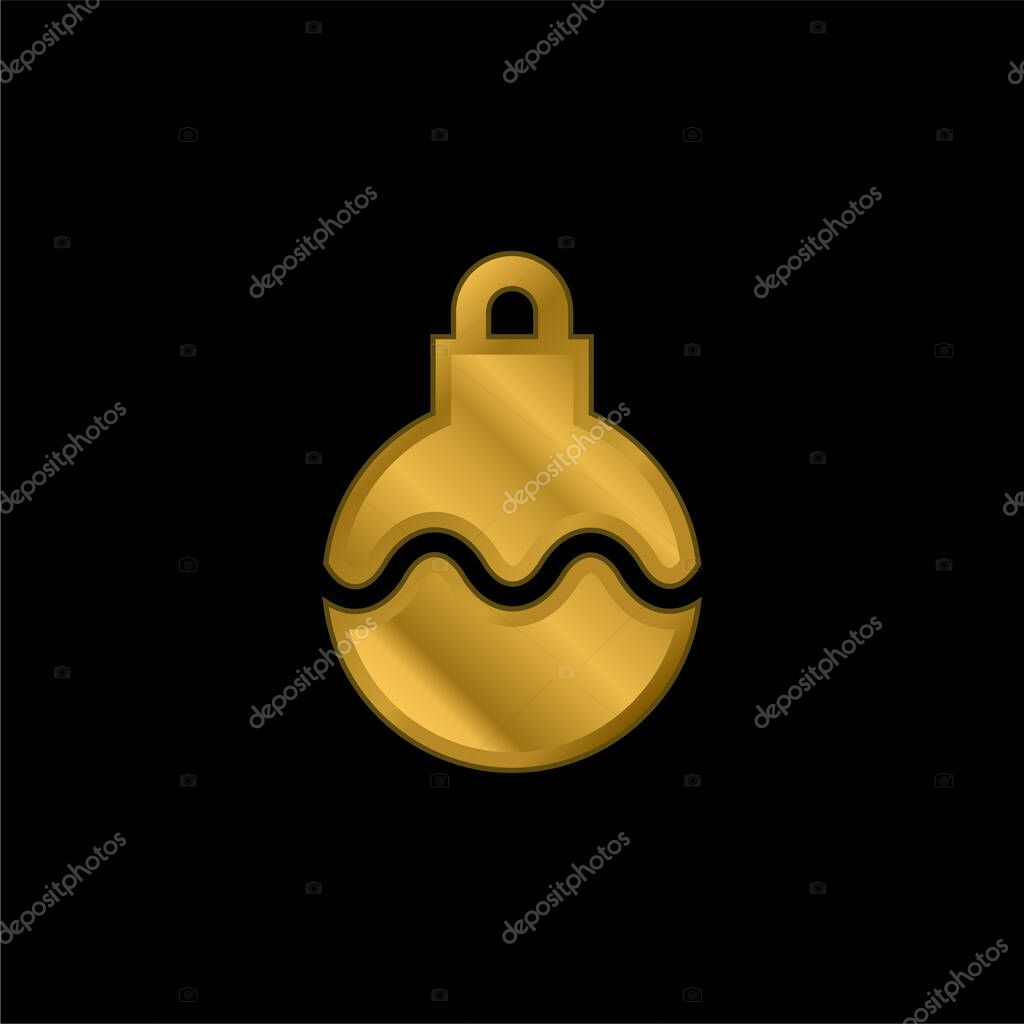 Bauble gold plated metalic icon or logo vector