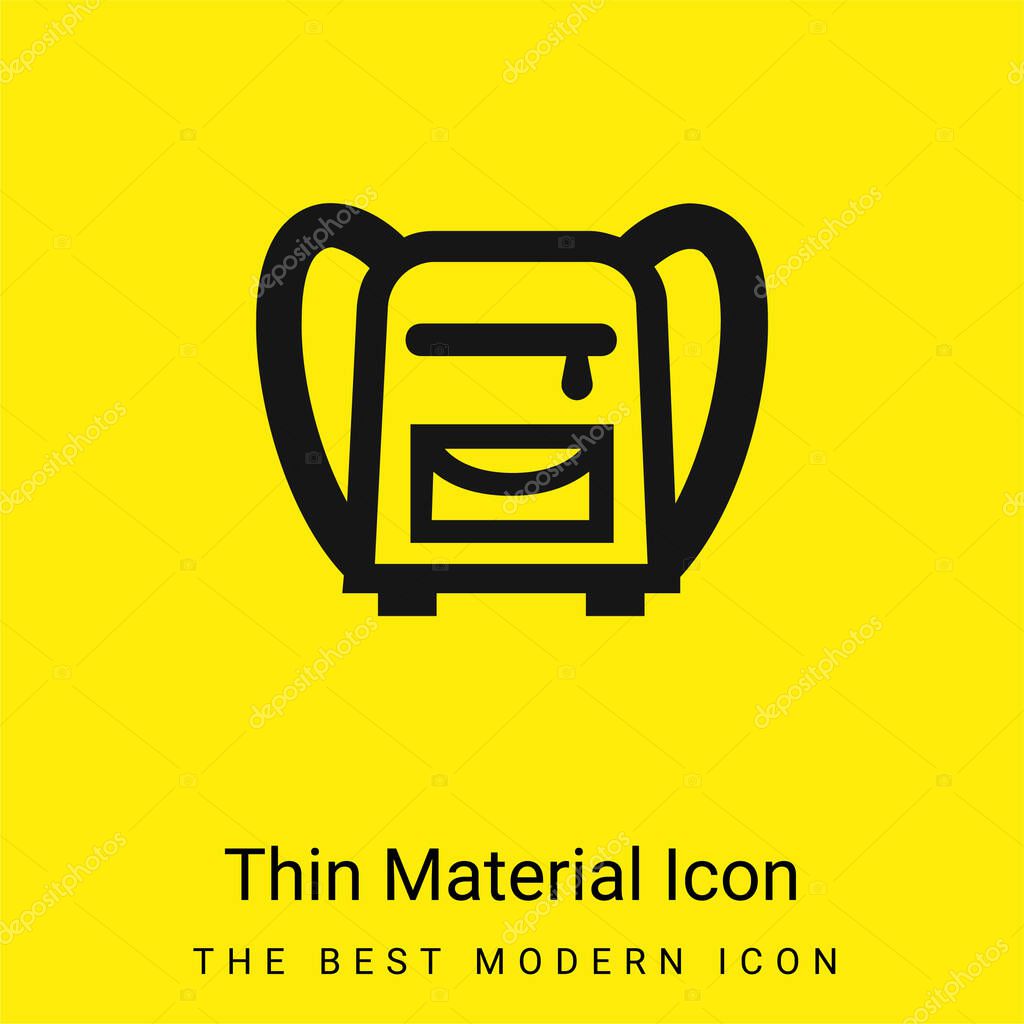 Back Bag For School minimal bright yellow material icon