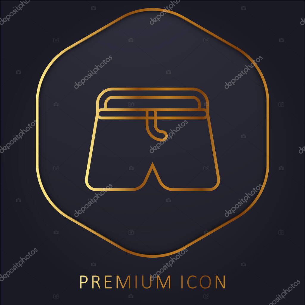 Boxers golden line premium logo or icon