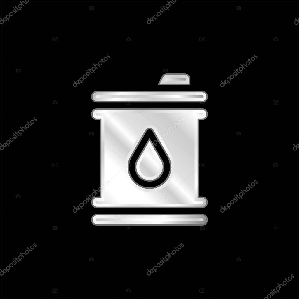 Barrel silver plated metallic icon