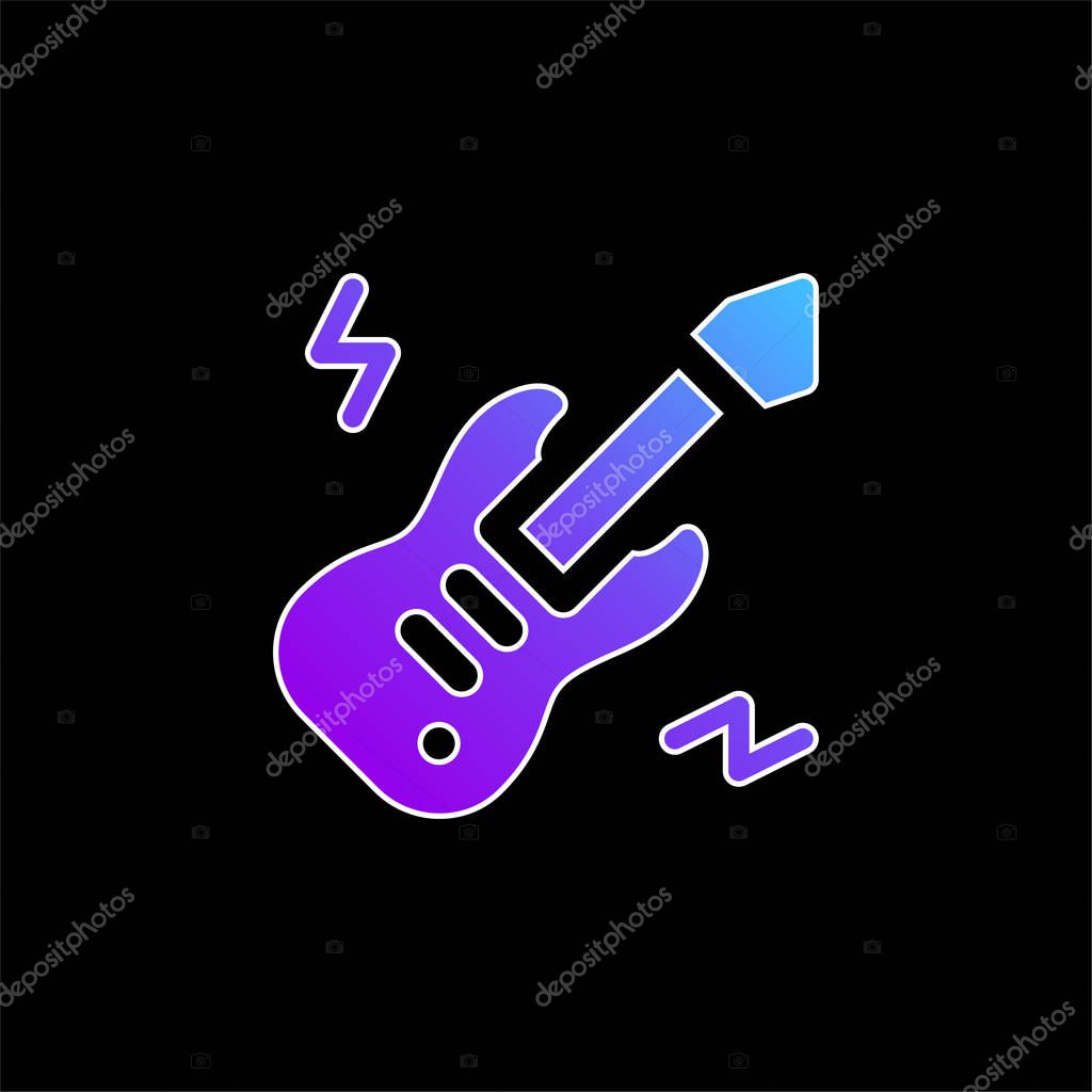 Bass Guitar blue gradient vector icon
