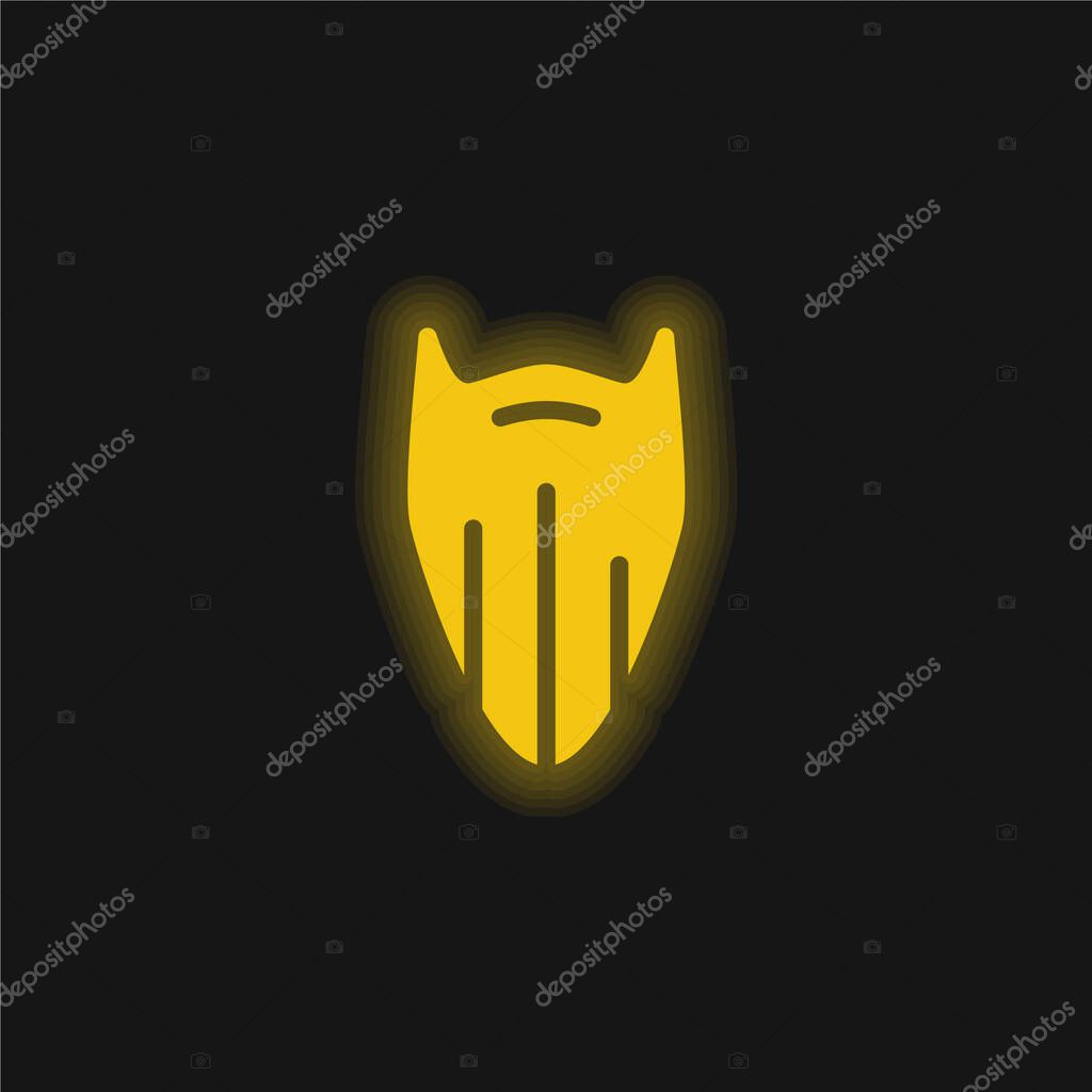 Beard yellow glowing neon icon