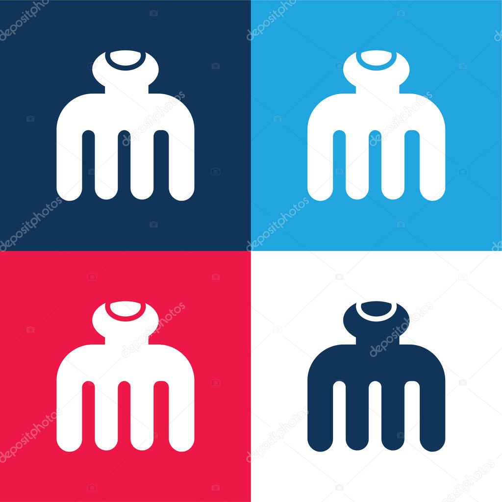 Beauty blue and red four color minimal icon set