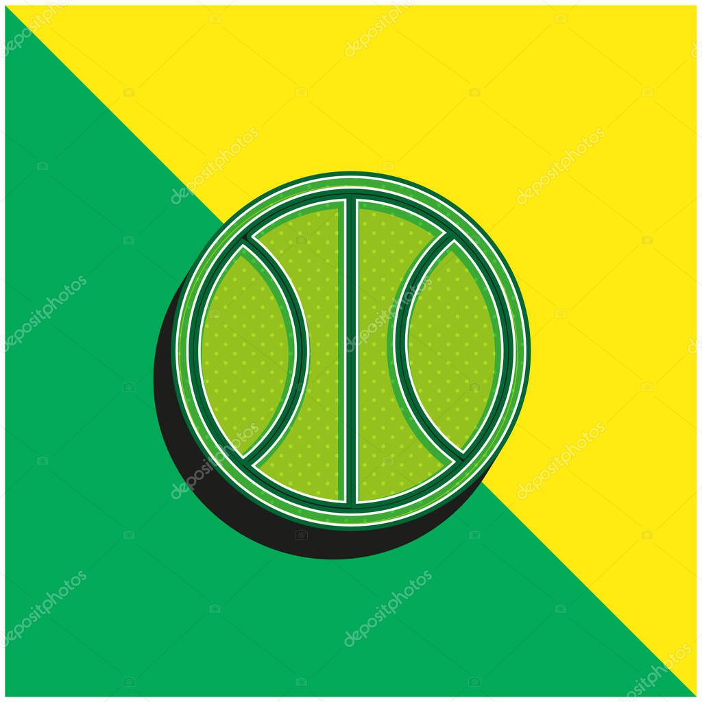 Basketball Ball Green and yellow modern 3d vector icon logo