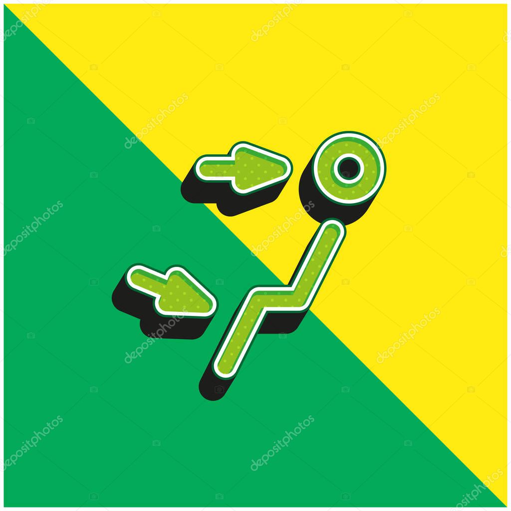 Air Outlet Green and yellow modern 3d vector icon logo