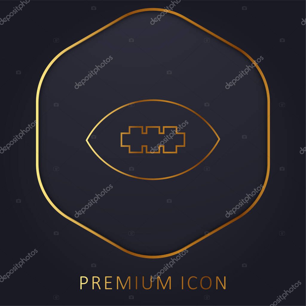 American Football Ball golden line premium logo or icon