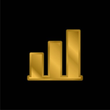 Çubuk Grafik altın kaplama metalik simge veya logo vektörü