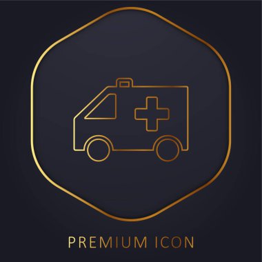 Ambulans altın hat premium logosu veya simgesi