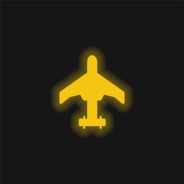 Hava Kuvvetleri Uçağı sarı parlak neon simgesi