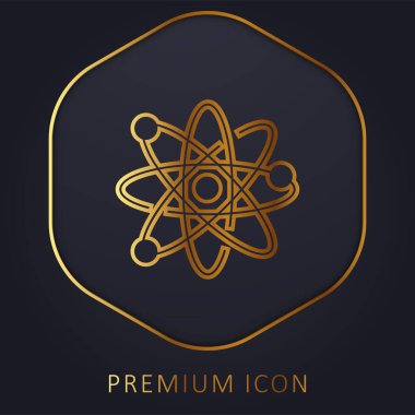 Atom altın çizgisi prim logosu veya simgesi