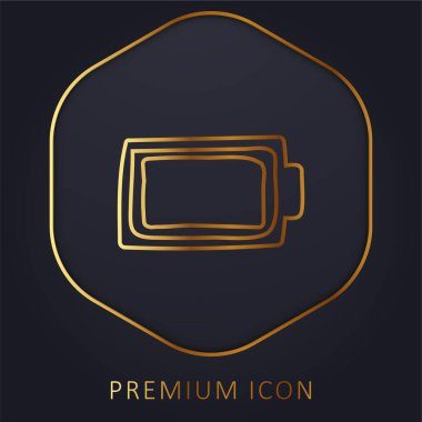 Pil altın çizgisi prim logosu veya simgesi