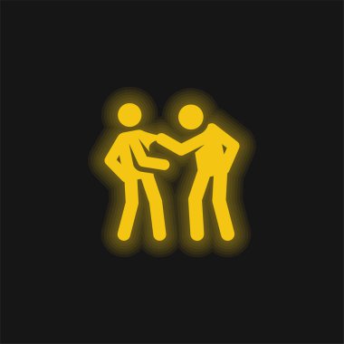 Öfke sarı parlayan neon simgesi