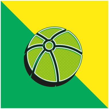 Top Yeşil ve Sarı modern 3D vektör simgesi logosu