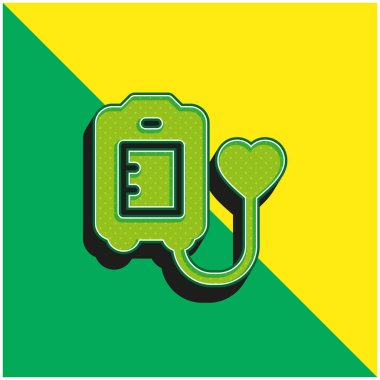 Kan Bağışı Yeşil ve Sarı Modern 3D vektör simgesi logosu