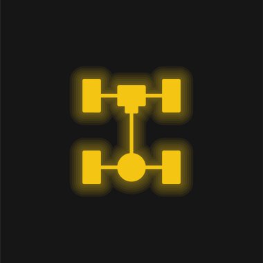 Axle yellow glowing neon icon clipart
