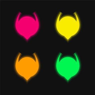 Soyut Şekil dört renk parlayan neon vektör simgesi